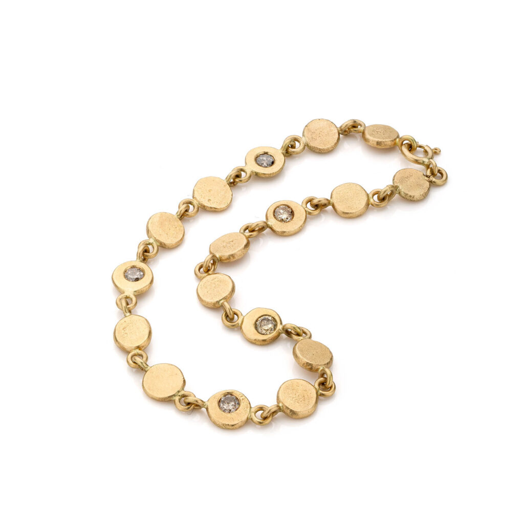 Armband geelgoud met bruine diamanten