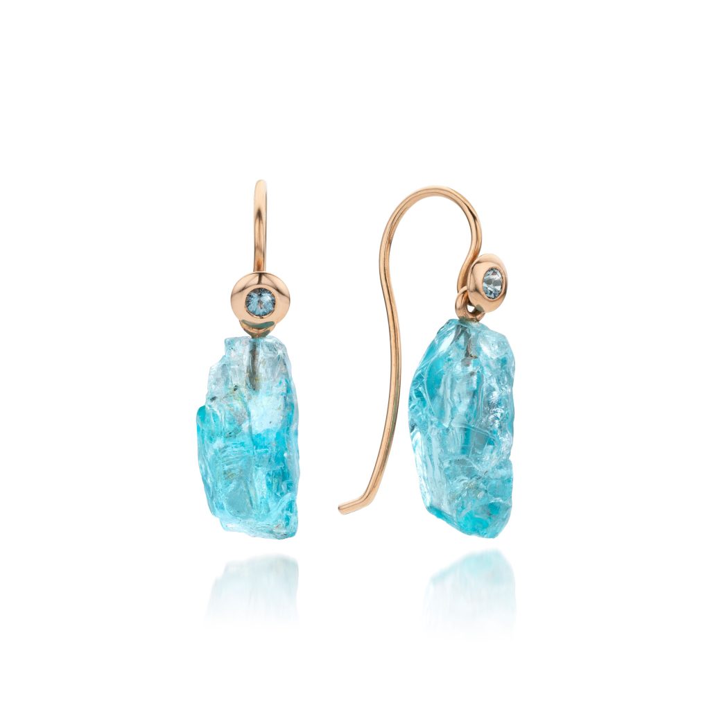 Roodgouden Oorbellen Met Topaas En Apatiet