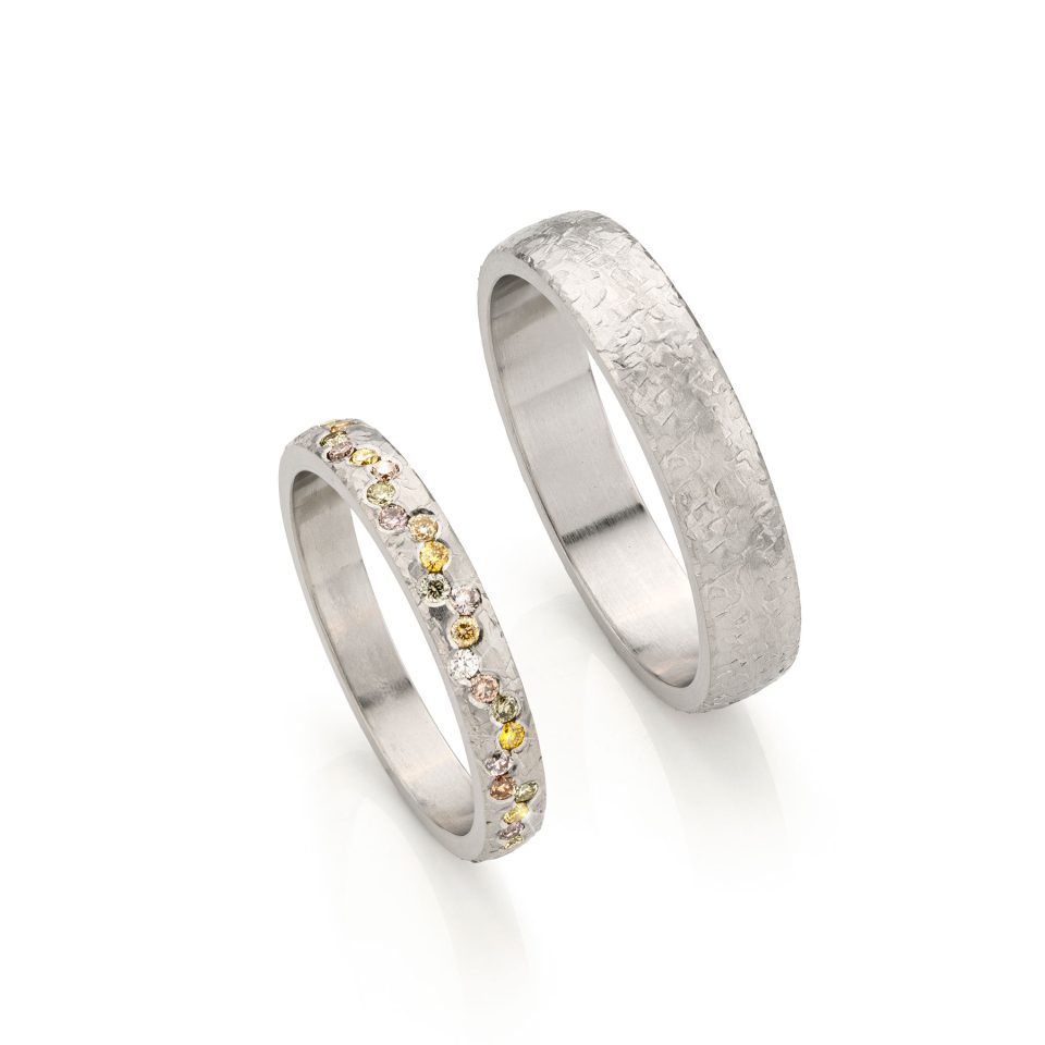 Trouwringen platina met diamanten