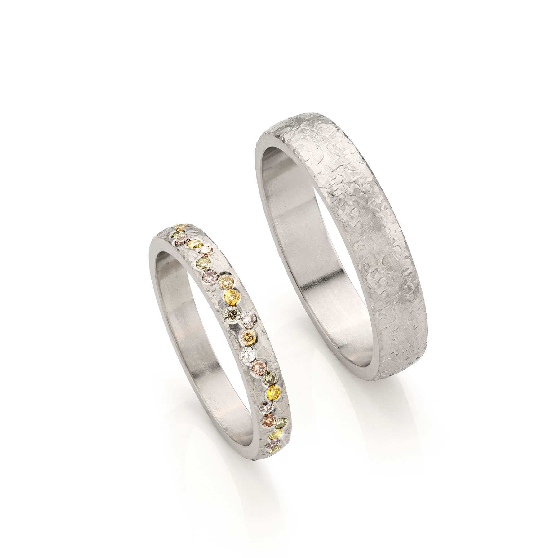 Trouwringen platina met diamanten